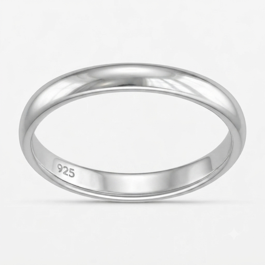 anillo media caña 4mm plata 925