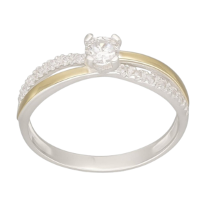 Anillo solitario circones pave con oro (SOLO PRESENCIAL) - Imagen 1